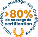 Badge pourcentage de passage de certification